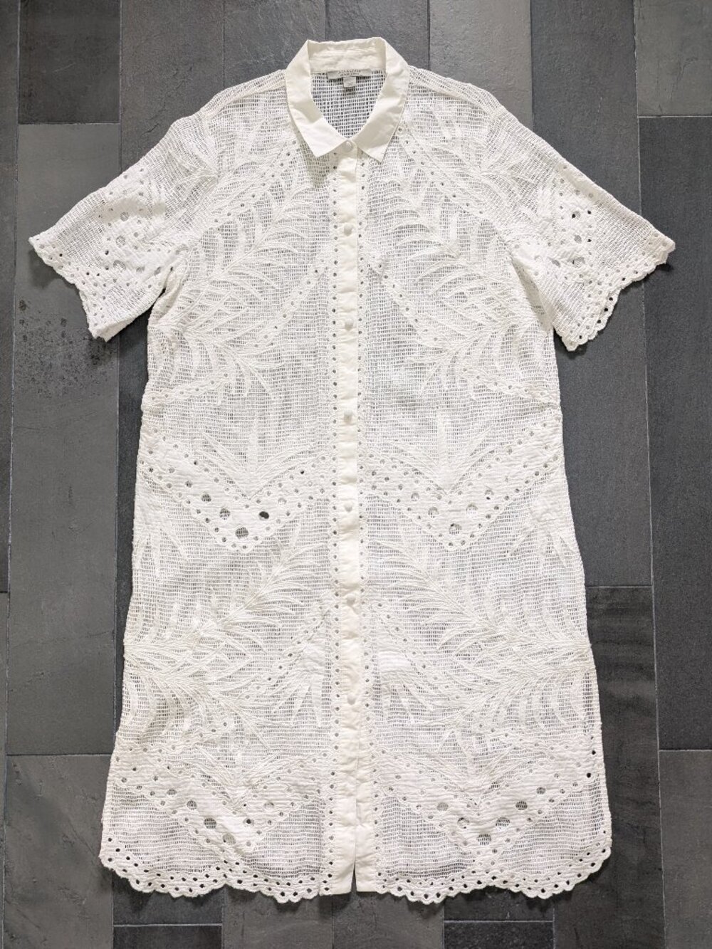 ALLSAINTS Meria Broderie midi dress - 10 - white - Picture 4 of 11